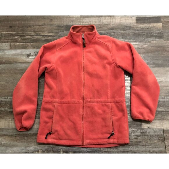 L.L Bean Womens Small Regular Fleece Full Zip Jacket Pink - Picture 1 of 6